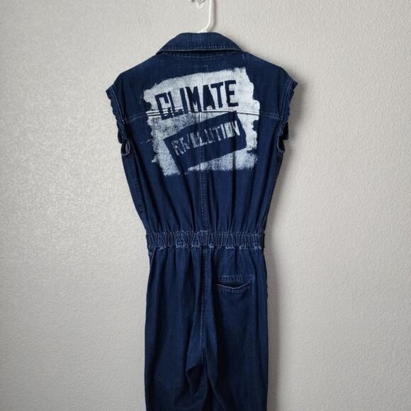 VIVIENNE WESTWOOD Anglomania x VINTAGE Climate Revolution Denim Jumpsuit xs - Picture 5 of 15